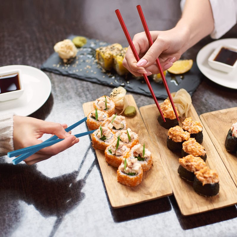 10 Pairs Reusable Fiberglass Chopsticks Dishwasher Safe, GLAMFIELDS Premium Multicolor