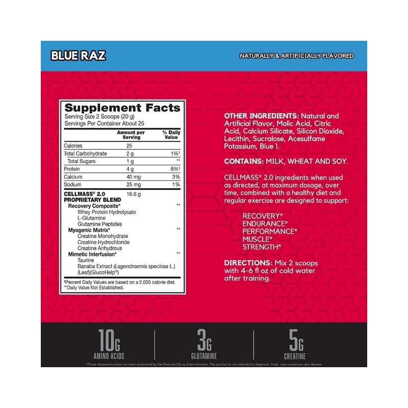 BSN CELL MASS 2.0 50 SERV BLUE RAZ
