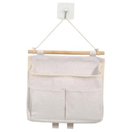 ideastore Wall Pocket, Wall Pocket, Storage Pocket, Door Pocket, Wall Hanging, 3 Pockets (Beige)