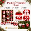Cm-top Adornos Navideños de Santa Claus 9 Piezas,ornamentos Esferas,rojo