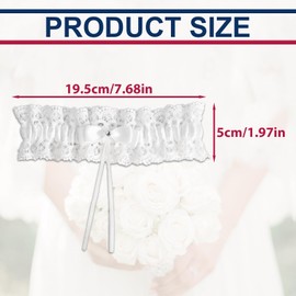 NICECRAFT White Garters for Brides Wedding Dresses Bridal Accessories with Bow Ribbon Elastic Lace Leg Party for Women Girls