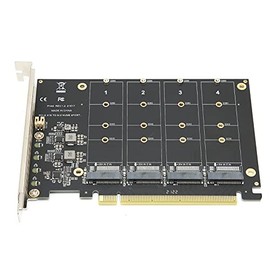 Computer Components,Adapter Card 4 Port M.2 NVMe SSD to PCIE X16 M Key Hard Drive Converter Reader Expansion Card (ph44)