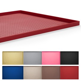 Hubulk Dog Feeding Mat,100% Waterproof Food Grade Silicone Pet Food and Water Bowl Placemat,Dishwasher, High Raised Edge to Prevent Spills,Nonslip Tray to Stop Messes on Floor (24"x16"x0.5", Red)