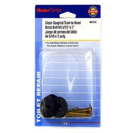 Toilet Tank to Bowl Solid Brass Bolts 5/16-Inch by 3-Inch with Rubber and Metal Round Washers and Wing and Hex Nuts