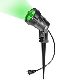 OurLeeme 3*3W LED Lawn Garden Flood Light US Plug Yard Patio Path Spotlight Lamp with Spike Waterproof Green Light AC 85-265V