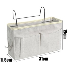 Tashce Bed Organiser for Hanging with Darh Hooks, Bunk Bed Storage Bag for Book, Bed Bag for Hanging, Bed Organiser, Bed Bags for Home, Office, School, Dorm, Hospital