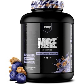 REDCON1 REDCON1 MRE Protein Powder, Blueberry Cobbler - Meal Replacement Protein Blend Made with MCT Oil & Whole Foods - Protein with Natural Ingredients to Aid in Muscle Recovery (25 Servings)