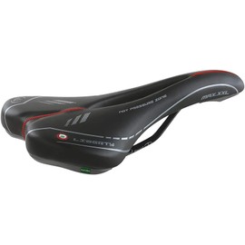 CUCUBA Montegrappa Saddle with Hole Anti-Prostate for Road Bikes, Trekking, Cross and MTB Made of Synthetic Leather, Model Maxx Liberty Black