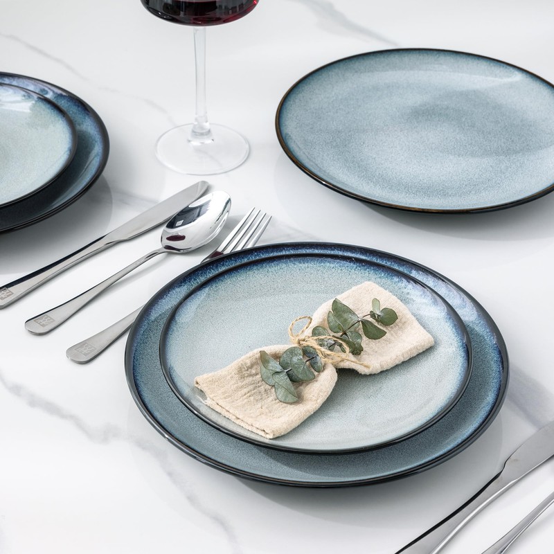 LERATIO Ceramic Dinner Plates Set of 6, 10.5 Inch Handmade