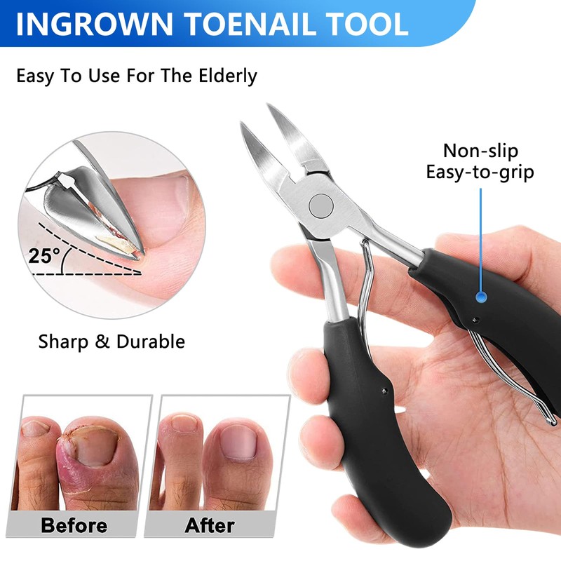 Toenail Clippers for Seniors Thick Nails, Ultra Sharp Sturdy Fingernail