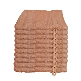 Julie Julsen Pack of 10 Face Cloths 23 Colours Available Soft and Absorbent 500gsm Öko Tex 15 x 21 cm Pastel Brown