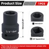 Deep 6-Point Impact Socket 3/4" Drive 18mm,Chrome Molybdenum Steel, Anti-Rust