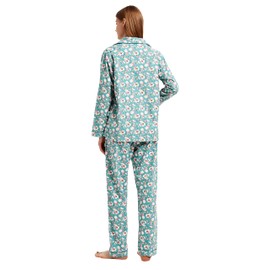 GLOBAL Flannel Pajamas for Women 2-Piece Comfy and Cozy Flannel Pj Set Cotton Loungwear