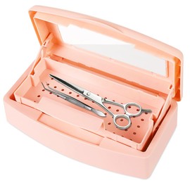 Gusnilo Sterilizer Box Nail Tool Barbicide Disinfectant Jar Plastic Disinfectant Container Suitable for Nail Tools Hair Salons Beauty Centers and Manicure and Nail Equipment(Orange)