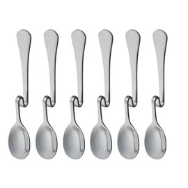 Set of 6 Hanging Coffee Spoon Creative Bending Handle Stainless Steel Stirring Spoons for Tea Coffee Dessert (Vertical Hanging S)