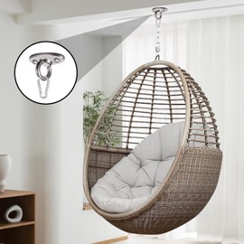 Zyluniy Ceiling Hooks, Heavy Duty, Pack of 2 Eye Plates, Stainless Steel, 304 Stainless Steel Wall Eyelet Hook, Ceiling Bracket, Swing Hooks up to 500 kg, Ceiling Hooks, Heavy Duty Hooks for Wooden