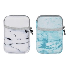 AF-WAN 2.5 Inch External Hard Drive Case,Premium Waterproof & Shockproof Storage Bag for Home,Office & On-the-Go Protection-Dustproof, Perfect for Business Outings(2-Pack) (Black marble&Green marbled)