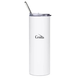Cessna O-1 Bird Dog Stainless Steel Water Tumbler with straw - 20oz.