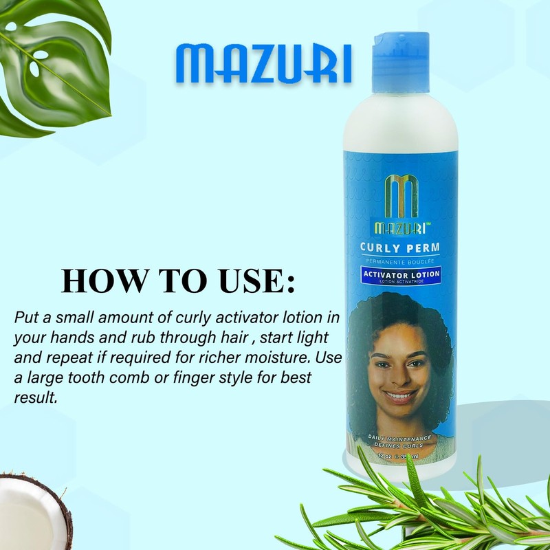 Mazuri Curly Perm Activator Lotion 355ml – Hydrating, Defining Lotion