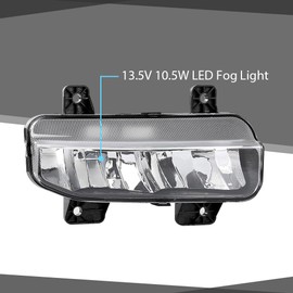 CHEDA Front Bumper LED Fog Lights Lamps+Bracket Kit Compatible with Dodge Ram 1500 2019-2021 68273291AB, 68273292AB, 68312234AB, 82215273AB, CH2592158, CH2593158