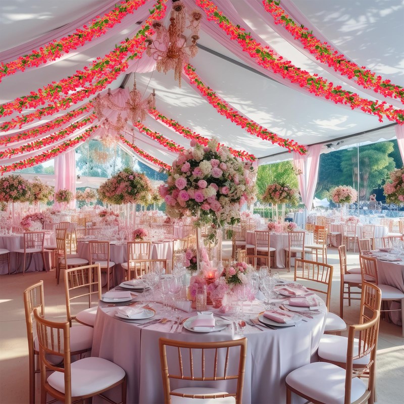 4PCS 5.9 Ft Artificial Bougainvillea Flowers Garland，UV Resistant, Fake Silk