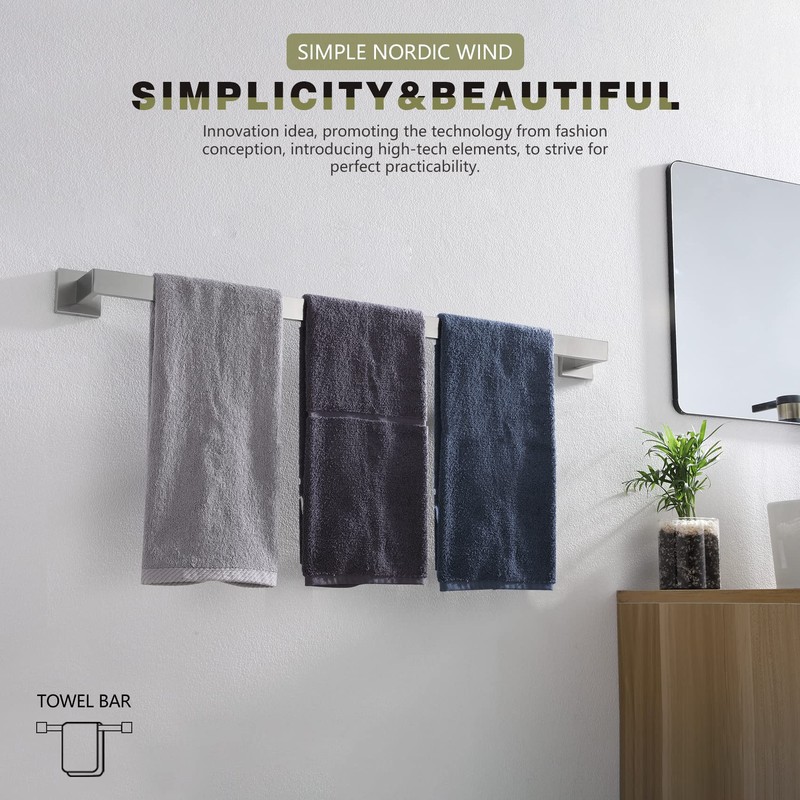 KOKOSIRI 32-Inch Single Towel Bar, Bathroom Kitchen Towel Holder, Wall