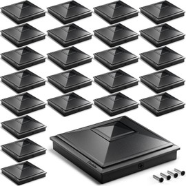 SIEDiNLAR 5x5 Pyramid Post Caps Outdoor Waterproof 5X5 Post Cover, Fits 5x5 4.5x4.5 Wood Vinyl Posts for Fence Deck Mailbox Patio (Black, 24 Pack)