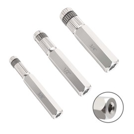 solalithosys 2025 Upgrade 3-Piece Internal Pipe Wrench Set, Pipe Nipple Extractor Set with Bottom Hex Notch, 3/8", 1/2" and 3/4" Pipe Capacity, Perfect for Allen Wrench Tools, Easy Internal Grip to Extract Nipples