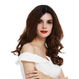 WIG ME UP - DW2193-MF-27SP30YS2 Women's Wig Lace Front Monofilament Long Voluminous Curls Balayage Brown Copper Blonde