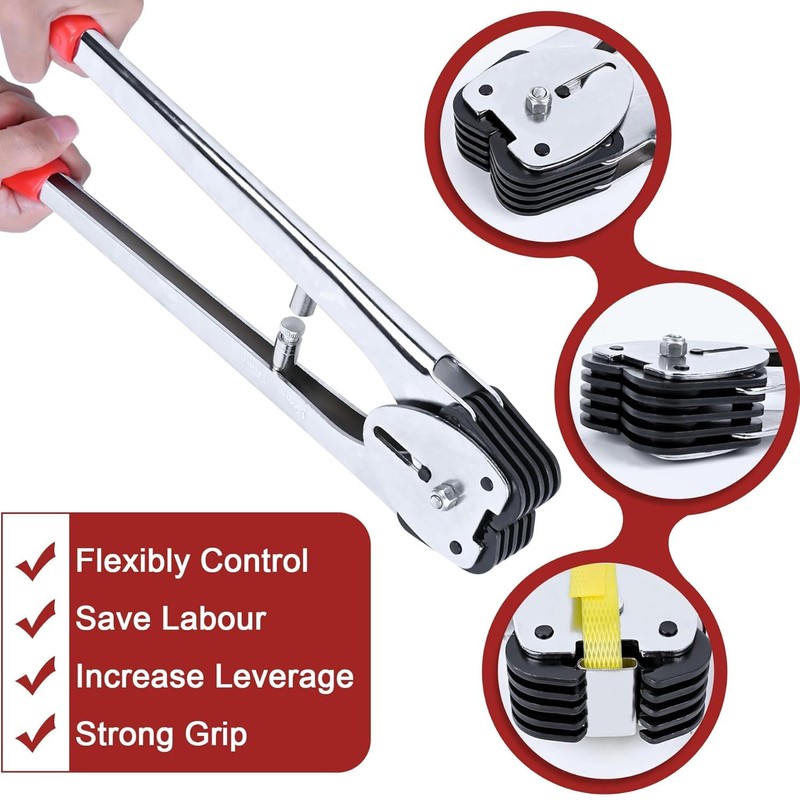 MYFAMIREA Heavy Duty Banding Strapping Kit with Tensioner Tool, 0.55''