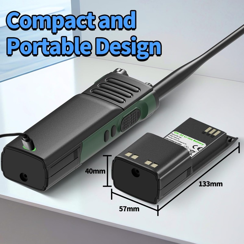 BAOFENG DM32 Battery 3800mAh Extended High-Capacity Rechargeable Battery