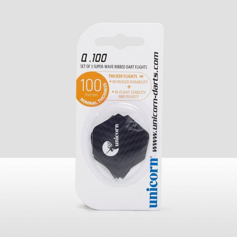Unicorn Dart Flights | Textured Wave Black Design | Standard