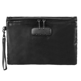 Feuerfeste und wasserdichte Tasche mit Schloss, 11.2 * 7.6inch Feuerfeste Aktentasche Brieftasche mit Zahlenschloss Feuerfeste Dokumentetasches für Passport、Geldtasche、Zertifikate und Wertsachen