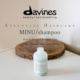 Davines MINU Shampoo | Champú de retención de color para cabello teñido y tratado | Protege y mantiene el cabello brillante, brillante durante más tie