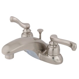 Elements of Design Atlanta EB8628FL Centerset Lavatory Faucet with Brass Pop-Up, 4-Inch, Brushed Nickel
