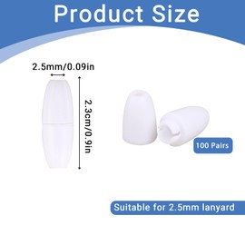 100 Sets Breakaway Clasps for Necklaces Plastic Breakaway Clasps Safety Breakaway Clasps Plastic Bead Barrel Connectors for Jewelry Making (White)