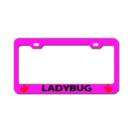 Ladybug PINKB Car Accessories License Plate Frame Tag Border