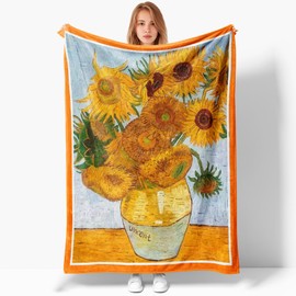 Painting Collection Throw Blanket, Impressionist Abstract Decoration for Sofa, Bed, Camping Travel, Vintage Fantasy Natural Oil Painting Soft Flannel Tapestry for Adults Kids 50 * 40 inch