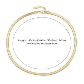 chenle 14K Gold Plated Curb Paperclip Box Sphere Bead Snake Herringbone and Figaro Chain Adjustable Necklace