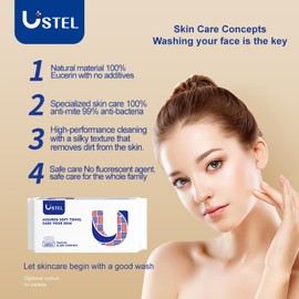 Weiche Trockentücher, Gesichtstücher, 100% Biobasiertes Einweg-Gesichtstuch, Nass- und Trockenanwendung, sauberes Hautreinigungstuch für empfindliche Haut, Babypflege, Make-up-Entfernung, 1 Stück