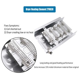 279838 Dryer Heating Element&279816 Thermal Fuse Kit for Whirlpool Heating Element 279837 279838A