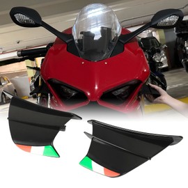 Colorfast Motorcycle Side Winglet 2 Pieces for Motorcycle (Black)