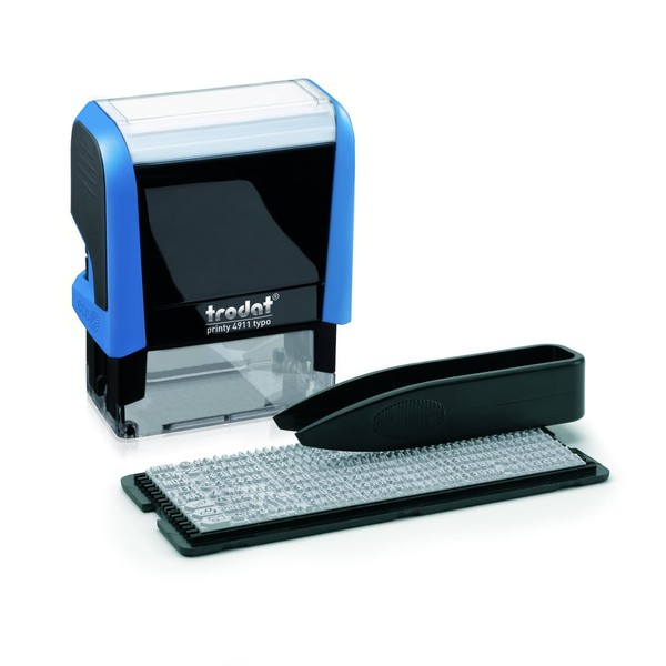 Trodat Printy 4911 DIY Self Inking Stamp,Blue Body - Black