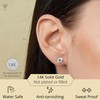 MAX + STONE 14k Solid White Gold Stud Earrings for