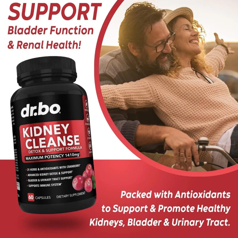 Dr. Bo Kidney Cleanse Limpieza De Riñones Detox 60 Cápsulas