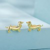 RUKYF Gold Plated Dachshund Stud Earrings for Women Weiner Dog