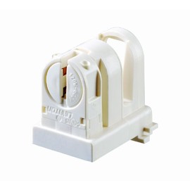 Leviton Medium To Miniature Base, T5 Bi-Pin, Standard Fluorescent Lampholder, 13654-EXL, White