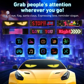 Programmable LED Matrix Panel for Advertising & DIY Use,15"x4" 5V LED Sign for Car Business Shop Bar Party Festival Home Decor,App & Remote Control