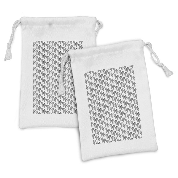 Ambesonne Black and White Fabric Pouch Set of 2, Repetitive