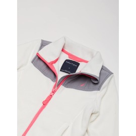 Nautica Girl's Full-zip Fleece Jacket, Signature Logo Design, Lightweight & Wind Resistant, Grey Heather, 39